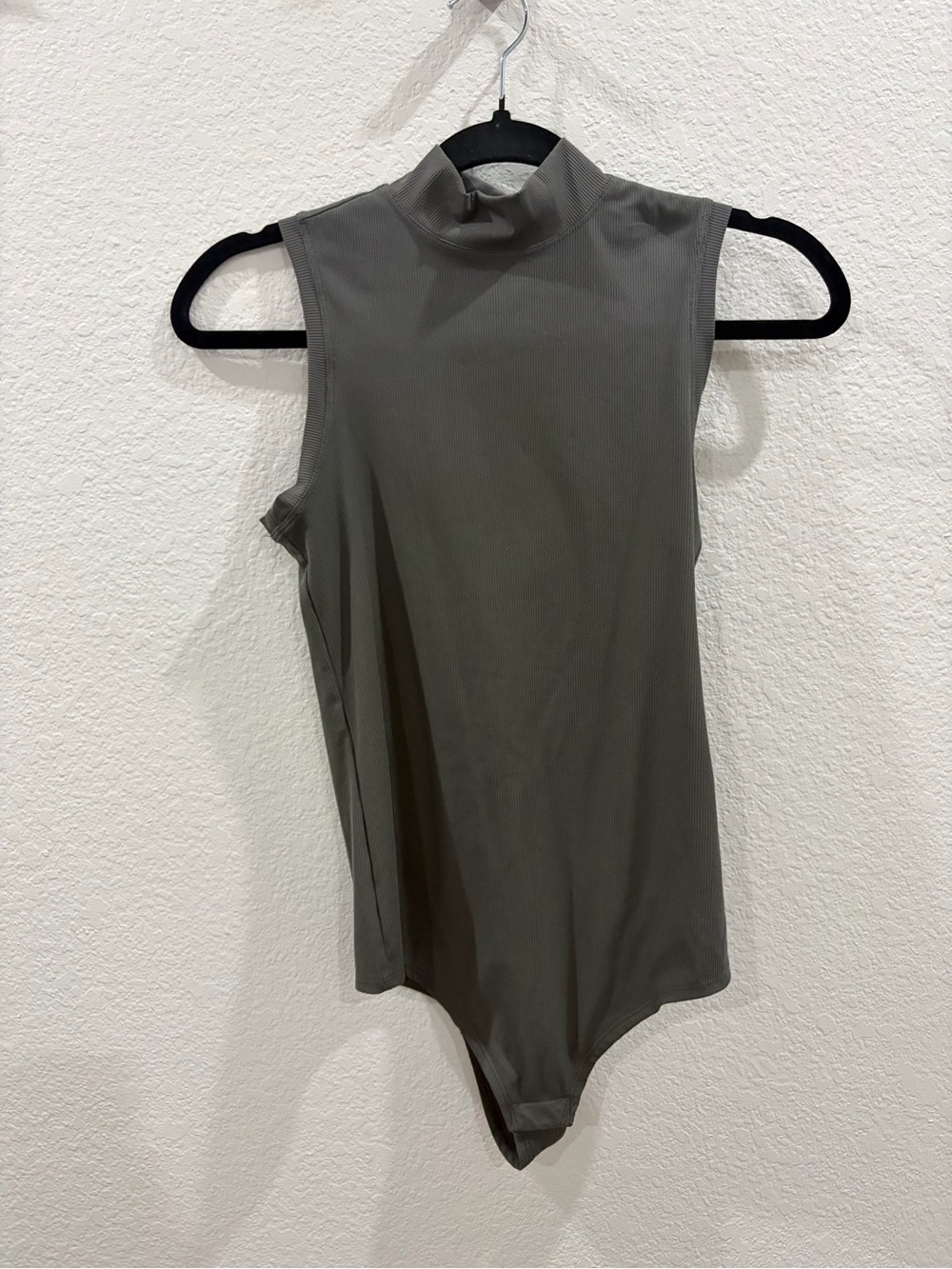 SPANX Sleeveless Mock Neck Bodysuit in Olive